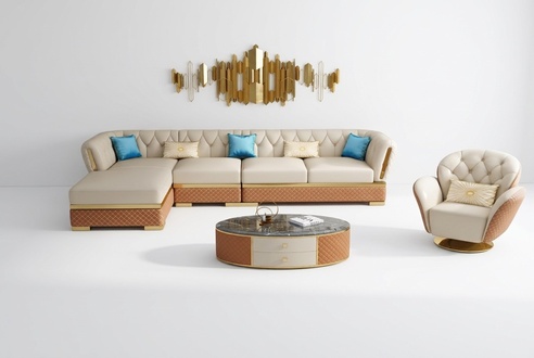 Ledersofa Couch Wohnlandschaft Garnitur Design Modern Sofas Ecksofa + Sessel Neu