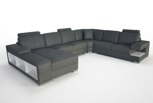 Ledersofa Couch Wohnlandschaft Garnitur Design Dekorative Modern Ecke Sofa