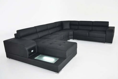 Ledersofa Couch Wohnlandschaft Garnitur Design Modern Dekorative Ecke Sofa