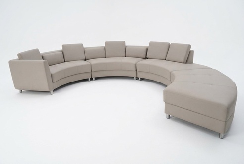 Ledersofa Couch Wohnlandschaft Garnitur Design Modern Halbkreis Sofa