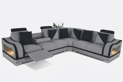 Ledersofa Couch Wohnlandschaft Garnitur Design Modern Ecke Sofa L-Form