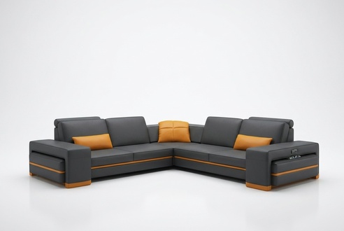 Ledersofa Couch Wohnlandschaft L Form Design Dekor Modern Sofa Eck Sofas