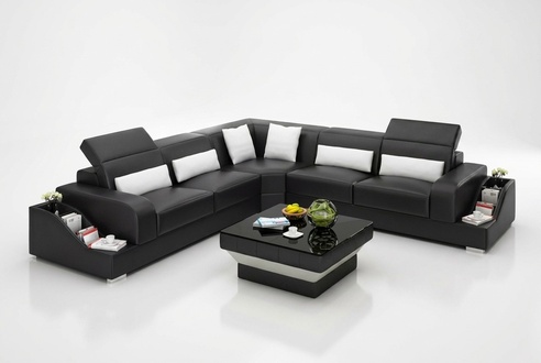 Ledersofa Eckcouch Polstergarnitur Sofa Couch Wohnlandschaft Polster Eckgarnitur