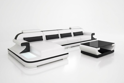 Ledersofa Eckcouch Polstergarnitur Sofa Polster Couch Eckgarnitur Wohnlandschaft