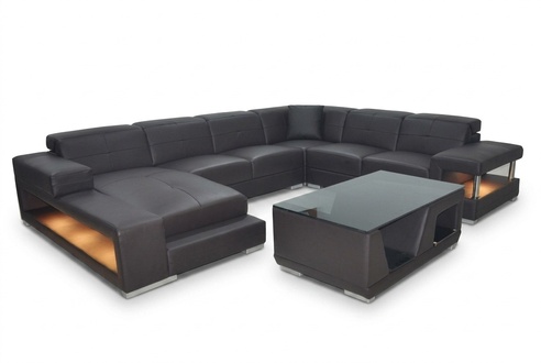 Ledersofa Ecke Wohnlandschaft Garnitur Design Modern Ecksofa Sofa