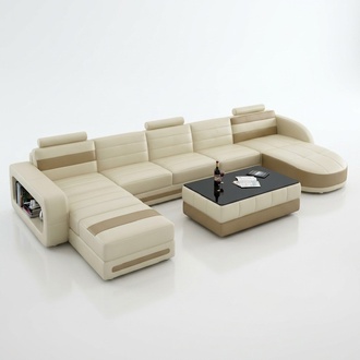LEDERSOFA ECKSOFA COUCH DESIGNER PISA WOHNLANDSCHAFT COUCH SOFA U FORM COLO 3