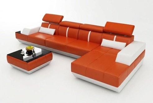 Ledersofa L-Form Couch Wohnlandschaft Dekor Modern Ecksofa Garnitur Design