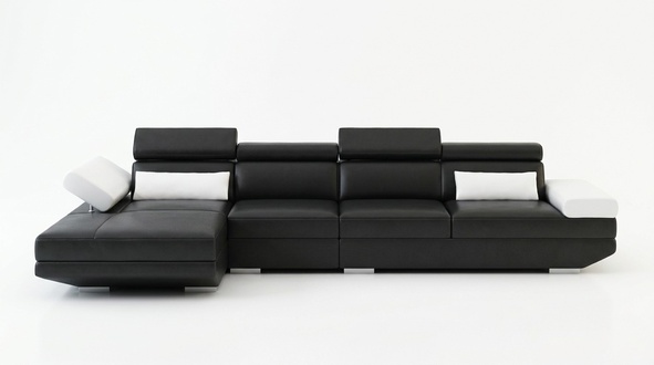 Ledersofa L-Form Couch Wohnlandschaft Ecksofa Garnitur Design Modern