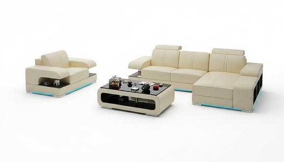 Design Ecksofa Schlafsofa Multifunktion Couch Leder Textil Polster Sofas