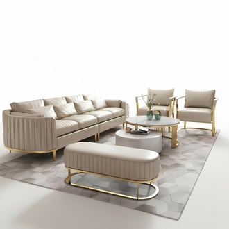 Ledersofa Sofa Couch Polster Wohnzimmer 5tlg. Set Garnitur Couchen Set