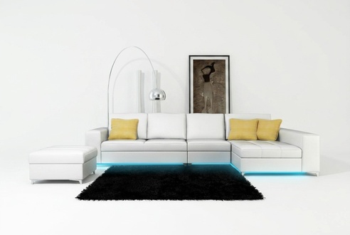 Ledersofa Sofa Couch Wohnlandschaft Modern Ecksofa Eck Garnitur Design