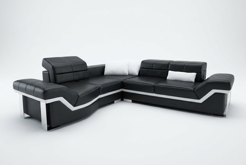 Ledersofa Sofa Couch Wohnlandschaft Ecksofa Garnitur Dekor Design Modern
