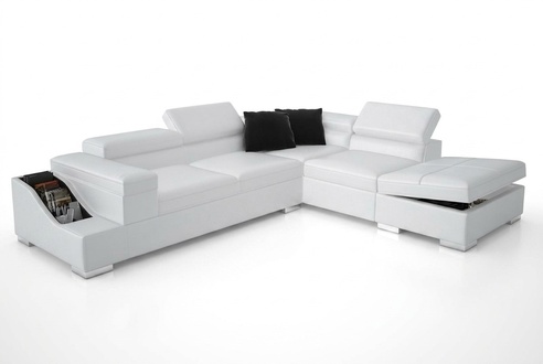 Ledersofa Sofa mit USB,Wohnlandschaft Ecksofa Eck Garnitur Design Modern K5006C
