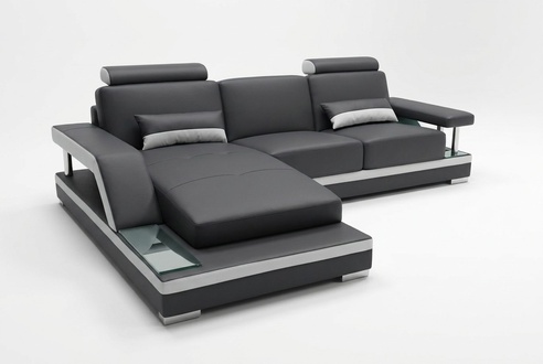 Ledersofa Wohnlandschaft Eck Garnitur Design Modern Sofa L-Form