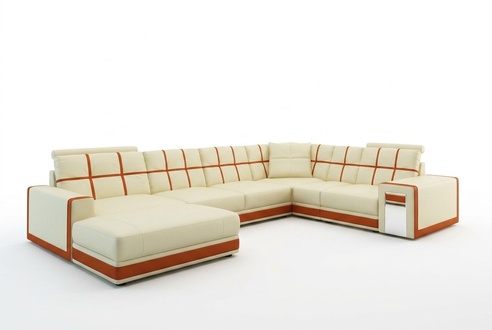 Ledersofa XXL Wohnlandschaft Ecksofa Polster Eck Sitz Couch Garnitur