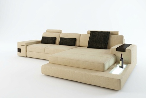 LForm Wohnlandschaft Big XXL Sofa + USB Leder Polster Ecke Garnitur Textil Stoff