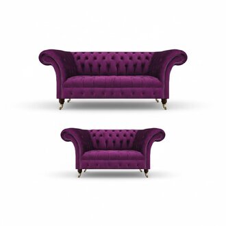 Lila Chesterfield Sofas Couchen 2tlg Wohnzimmer Luxus Textil Möbel Polstersofa