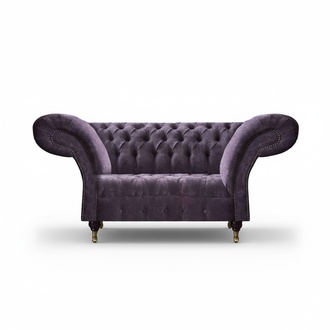 Lila Chesterfield Zweisitzer Moderne Wohnzimmer Polstercouch Edles Sofa