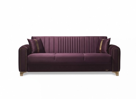 Lila Dreisitzer Wohnzimmer 3-Sitzer Couchen Polster Möbel Textil Sofa
