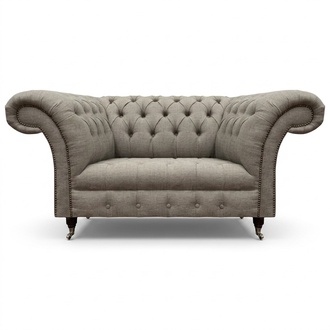 Luxuriöse Grau Polstermöbel Zweisitzer Sofa Couch Textil Wohnzimmer