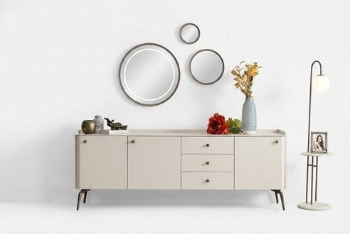 Luxuriöse Weiße Anrichte Designer Esszimmer Möbel Edle Kommode Schrank