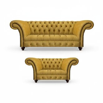 Luxus 2x Sofas Gelb Neu Modern Möbel Wohnzimmer Sofagarnitur Sitz Chesterfield