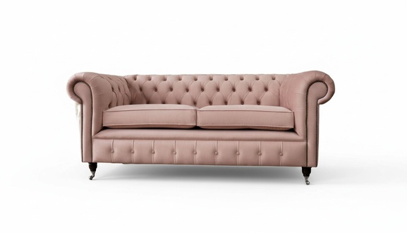 Luxus 2 Sitzer Couch Polster Sofa Textil Stoff Chesterfield Couchen