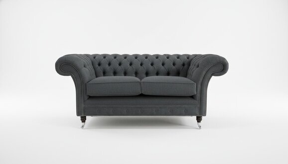 Luxus 2 Sitzer Couch Polster Sofa Textil Stoff Couchen Chesterfield Garnitur Neu