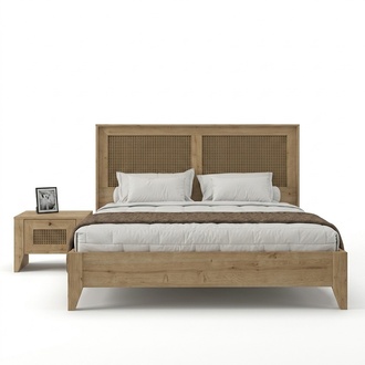 Luxus Bett 160cm Schlafzimmer Modern Möbel Hochwertige Braun Holz