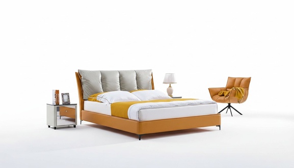 Luxus Bett Design Hotel Orange Betten Schlafzimmer Möbel Doppel Einrichtung Neu