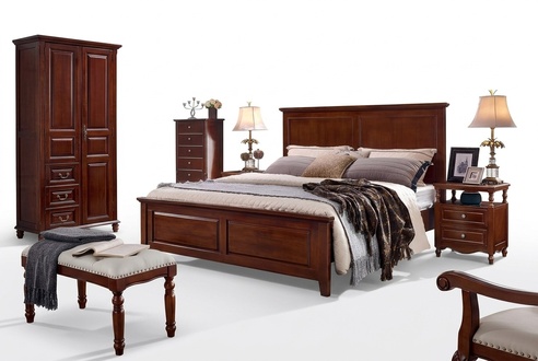 Luxus Bett Holz Bettrahmen Doppel Bettgestell Betten Doppelbetten Möbel