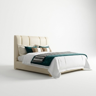 Luxus Bett Schlafzimmer Italienisches Leder Doppel Betten Metall Design
