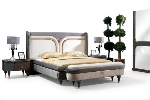 Luxus Bettgestell Betten Doppel Bettrahmen Design Möbel Bett Ehe Hotel Modern
