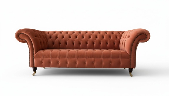 Luxus Chesterfield 3 Sitzer Couch Polster Textil Couchen Stoff Sofa Neu