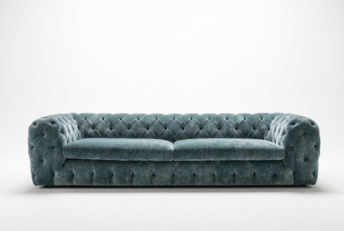 Luxus Chesterfield Designer Couchen Leder Sofa Textil Stoff xxl big couchen neu