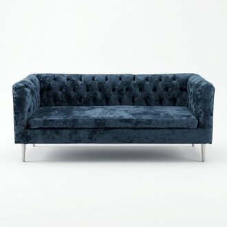 Luxus Chesterfield Sofa 3 Sitzer Couch Textil Modern Sofas Blau Turkis