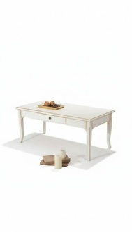 Luxus Couchtisch Tisch Klassisch Holz Weiß Beistell Möbel Wohnzimmer
