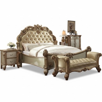 Luxus Design Bett Polsterbett Doppebett Schlafzimmer Barock Holz Betten