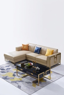 Luxus Design Eck Sofa Couch Polster Garnitur Sitz Leder Wohn Landschaft