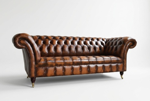 Luxus Designer Sofa Couch Polster Drei Sitzer Leder Couchen Sofas 3er