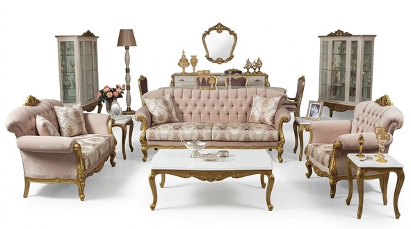 Luxus Dreisitzer Sofa 3 Sitz Sitzer Stoff Couch Möbel Stil Textil Italien
