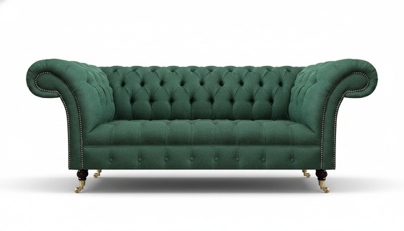 Luxus Dreisitzer Sofa Couch Chesterfield Wohnzimmer Grün Polstersitz Neu