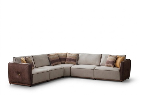 Luxus Ecksofa Sofas L-Form Großes Sofa Eck Wohnzimmer Polyester Modern Stoff Neu