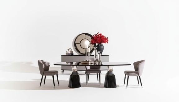 Luxus Essgruppe Essecke Esstisch Stühle Schwarz 9tlg Esszimmer Holz