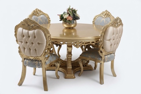 Luxus Esstisch Rund Design Tisch klassische Esszimmer Tische Möbel Gold