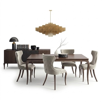 Luxus Esszimmer Set 6tlg Neu Esstisch 4x Stühle Einrichtung Sideboard