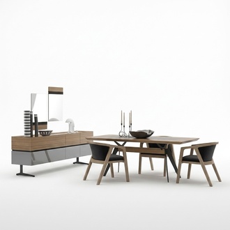 Luxus Esszimmer Set 8tlg Esstisch Komplett Stühle Sideboard mit 2x Spiegel Neu