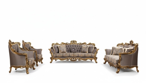 Luxus Garnitur Set 5tlg Sofagarnitur 3+3+1+1 Sitzer Couchtisch Sofa Sofas Sessel