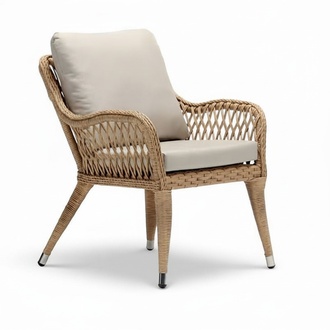 luxus Gartensessel Rattansessel Hochwertig Rattansessel Beige modern Stil
