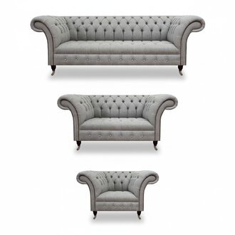Luxus Grau Sofagarnitue 3tlg Chesterfield Sofas Komplett Wohnzimmer